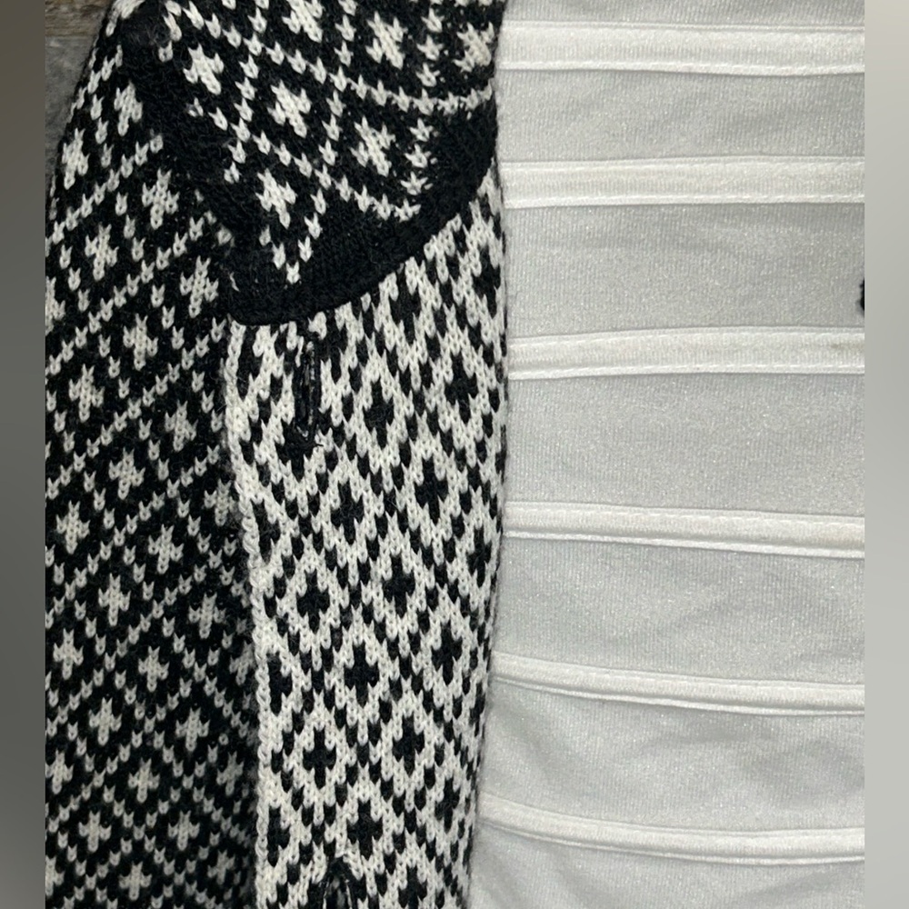 Cocogio Made In Italy Black & White Knit Coat Sweater-Size - Picture 6 of 7